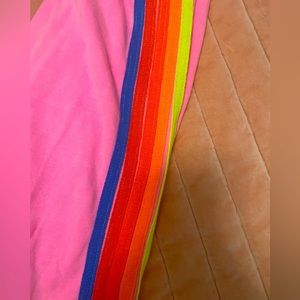 Women’s 5 stripe neon pink sweatpants from Aviator Nation (used)